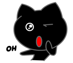 Tomo's Cute Cat Black (English) sticker #5988262