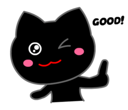 Tomo's Cute Cat Black (English) sticker #5988266