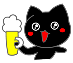 Tomo's Cute Cat Black (English) sticker #5988272