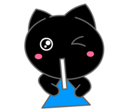 Tomo's Cute Cat Black (English) sticker #5988273