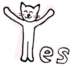 White cat "Sabao Mr." sticker #5993636