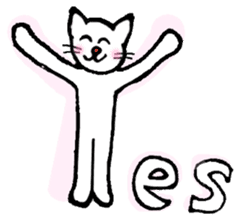 White cat "Sabao Mr." sticker #5993636