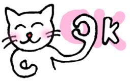 White cat "Sabao Mr." sticker #5993638