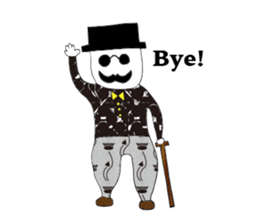 The gentleman & an assistant robot sticker #5999012