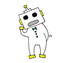 The gentleman & an assistant robot sticker #5999019