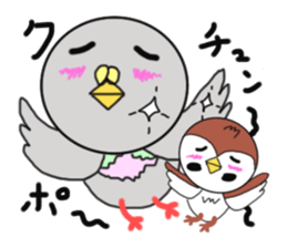 Pigeon and sparrow sticker #6000021