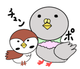 Pigeon and sparrow sticker #6000022