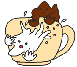Immiscible milk and coffee sticker #6001914