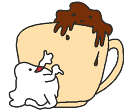 Immiscible milk and coffee sticker #6001915