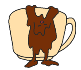 Immiscible milk and coffee sticker #6001916