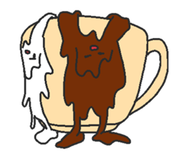 Immiscible milk and coffee sticker #6001917