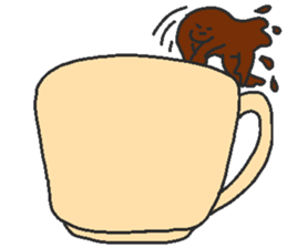 Immiscible milk and coffee sticker #6001920