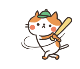 Cat love baseball !! sticker #6002562