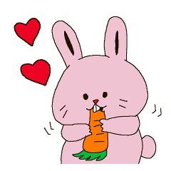 Sticker of a little fat rabbit