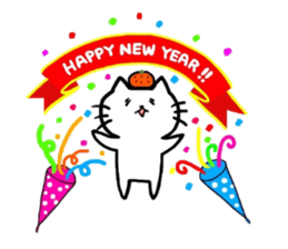 orange and cat. Happy New Year. sticker #6003588