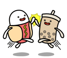 Hot Dog Man & Boba Milk Tea Girl sticker #6004604