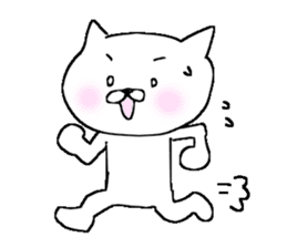 White cat Mr.YAMADA sticker #6005140
