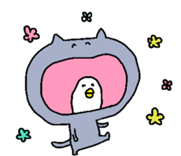 cat & Small birds sticker #6006464