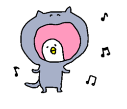 cat & Small birds sticker #6006477