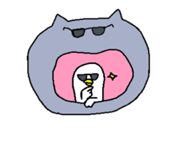 cat & Small birds sticker #6006491