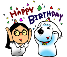 Cha-ngae dog doll sticker #6007075