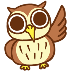 Owl having round eyes