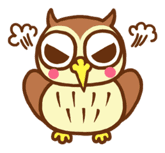 Owl having round eyes sticker #6008666