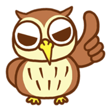Owl having round eyes sticker #6008674