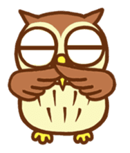 Owl having round eyes sticker #6008677