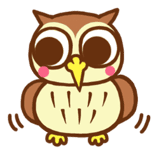 Owl having round eyes sticker #6008682