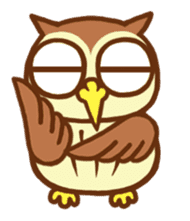 Owl having round eyes sticker #6008685