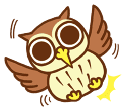 Owl having round eyes sticker #6008686