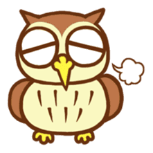 Owl having round eyes sticker #6008692