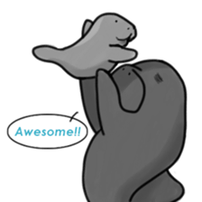 Manatee family - Daddy & Kiddy sticker #6008990