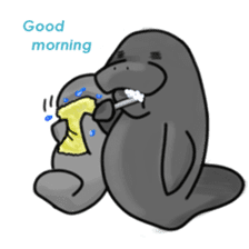 Manatee family - Daddy & Kiddy sticker #6008992