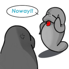 Manatee family - Daddy & Kiddy sticker #6008993