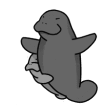 Manatee family - Daddy & Kiddy sticker #6008999