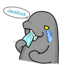 Manatee family - Daddy & Kiddy sticker #6009004