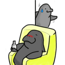 Manatee family - Daddy & Kiddy sticker #6009005