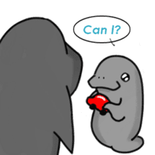 Manatee family - Daddy & Kiddy sticker #6009006