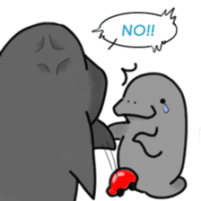 Manatee family - Daddy & Kiddy sticker #6009007