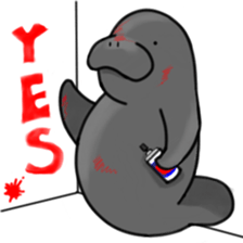 Manatee family - Daddy & Kiddy sticker #6009009