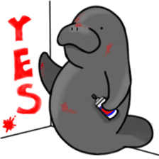 Manatee family - Daddy & Kiddy sticker #6009009