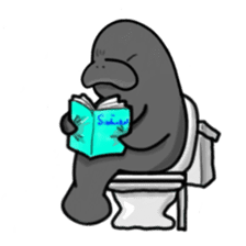 Manatee family - Daddy & Kiddy sticker #6009017