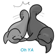 Manatee family - Daddy & Kiddy sticker #6009018