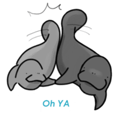 Manatee family - Daddy & Kiddy sticker #6009018