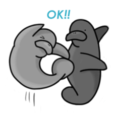 Manatee family - Daddy & Kiddy sticker #6009020