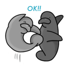 Manatee family - Daddy & Kiddy sticker #6009020