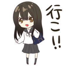 Girl of the high school student sticker #6009144