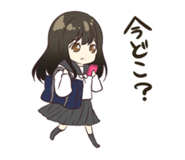 Girl of the high school student sticker #6009159